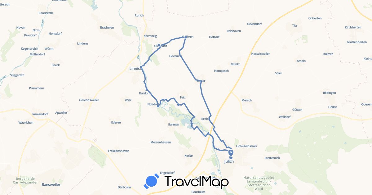 TravelMap itinerary: cycling in Germany (Europe)